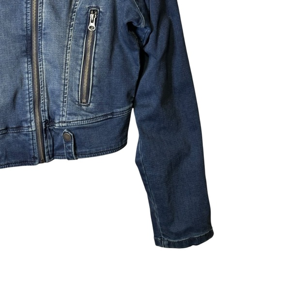 Torrid Stretch Denim Moto Jean Jacket 2/2X Trucker Biker Cropped #11435288 - Picture 5 of 11